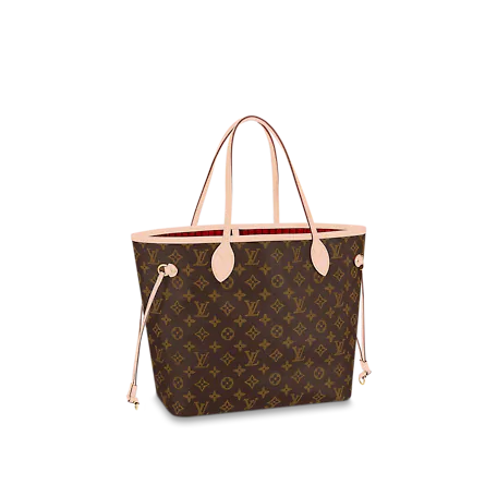A detailed front view of the bag, showing the pink interior color