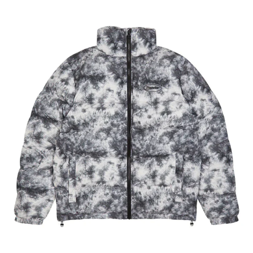 Trapstar Hyperdrive Puffer Jacket Tie Die Camouflage-patterned jacket on a white background