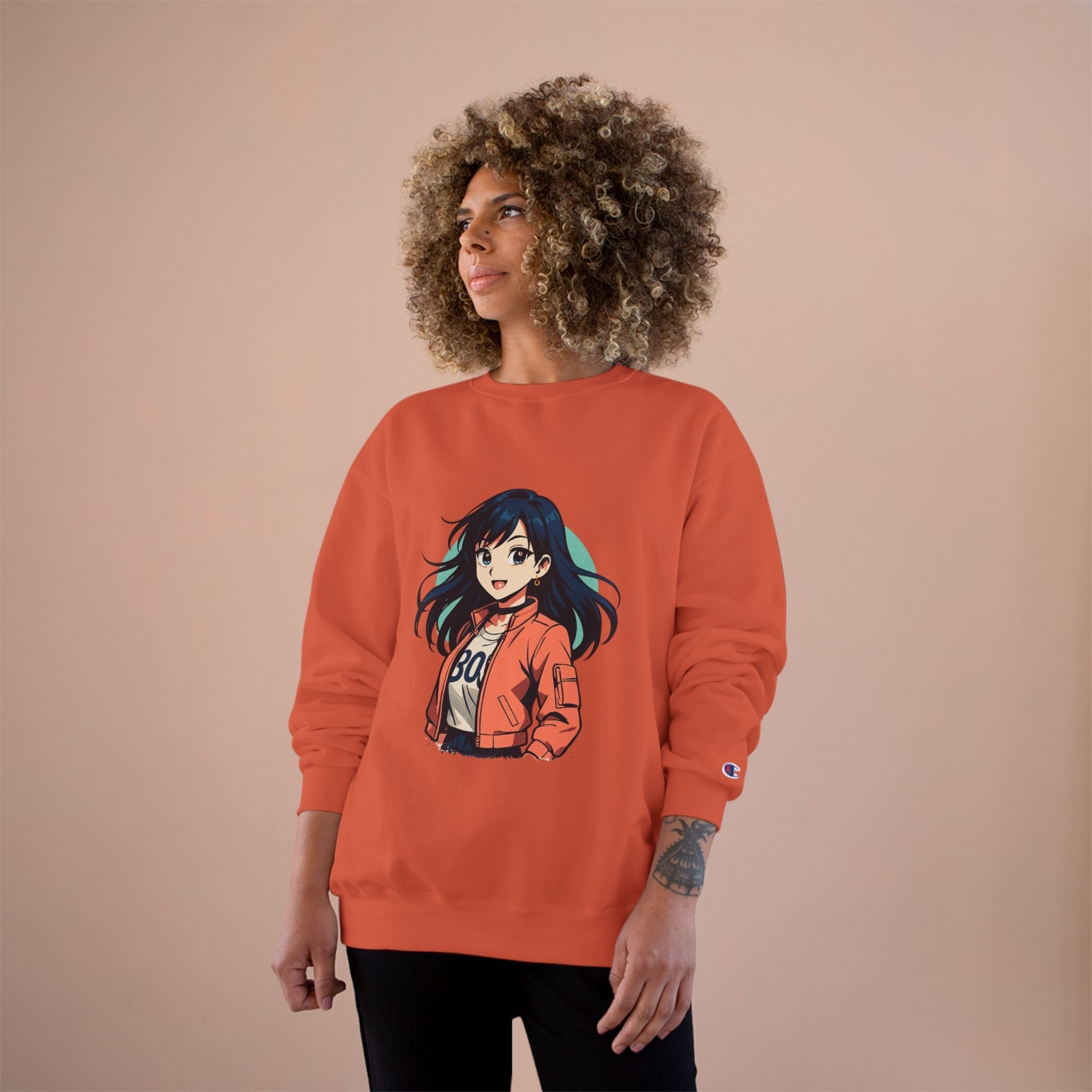 Anime Girl Graphic Sweatshirt — Cute Jacket Illustration Crewneck