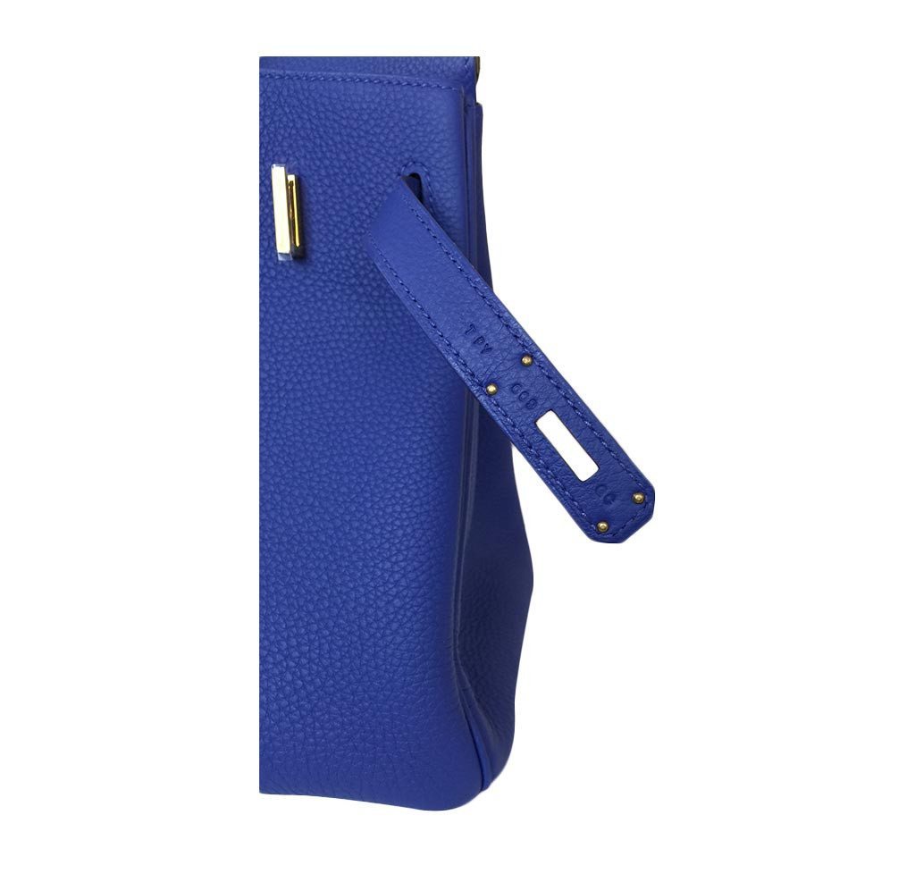 Hermes Birkin 30 Blue Electrique Togo Leather Gold Hardware