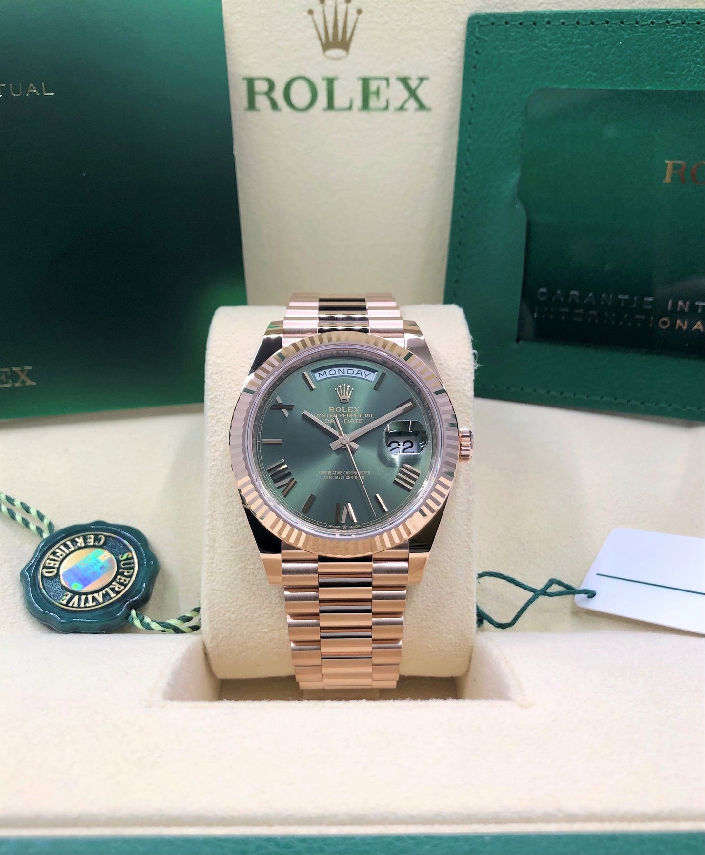 Rolex Day-Date 40 228235 Olive Dial Watch
