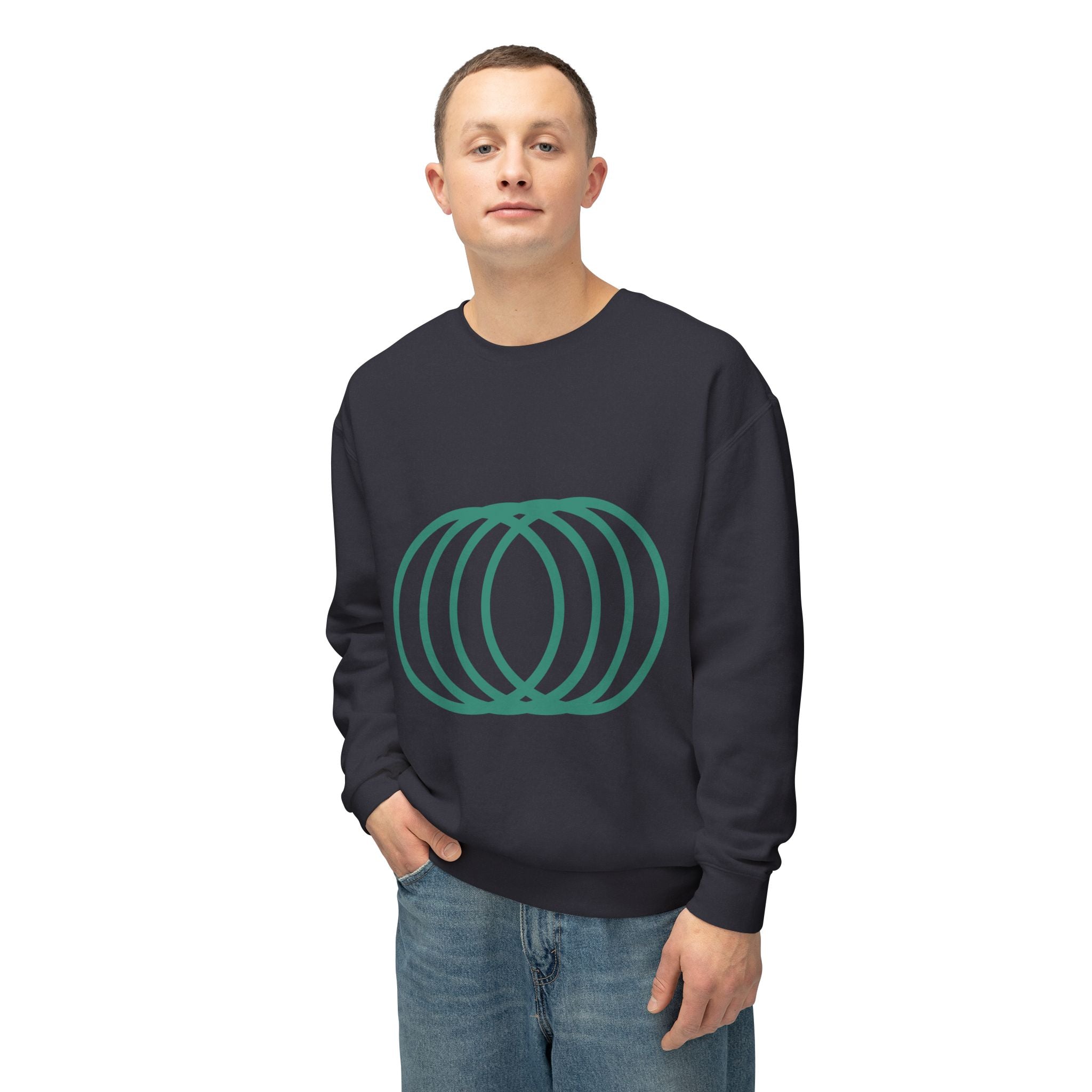 Overlapping Rings Crewneck Sweatshirt | Minimal Geometric Design