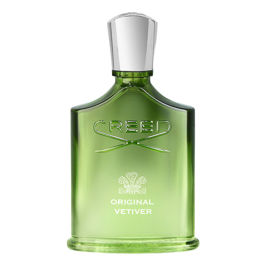 Green Creed Original Vetiver perfume bottle on a white background