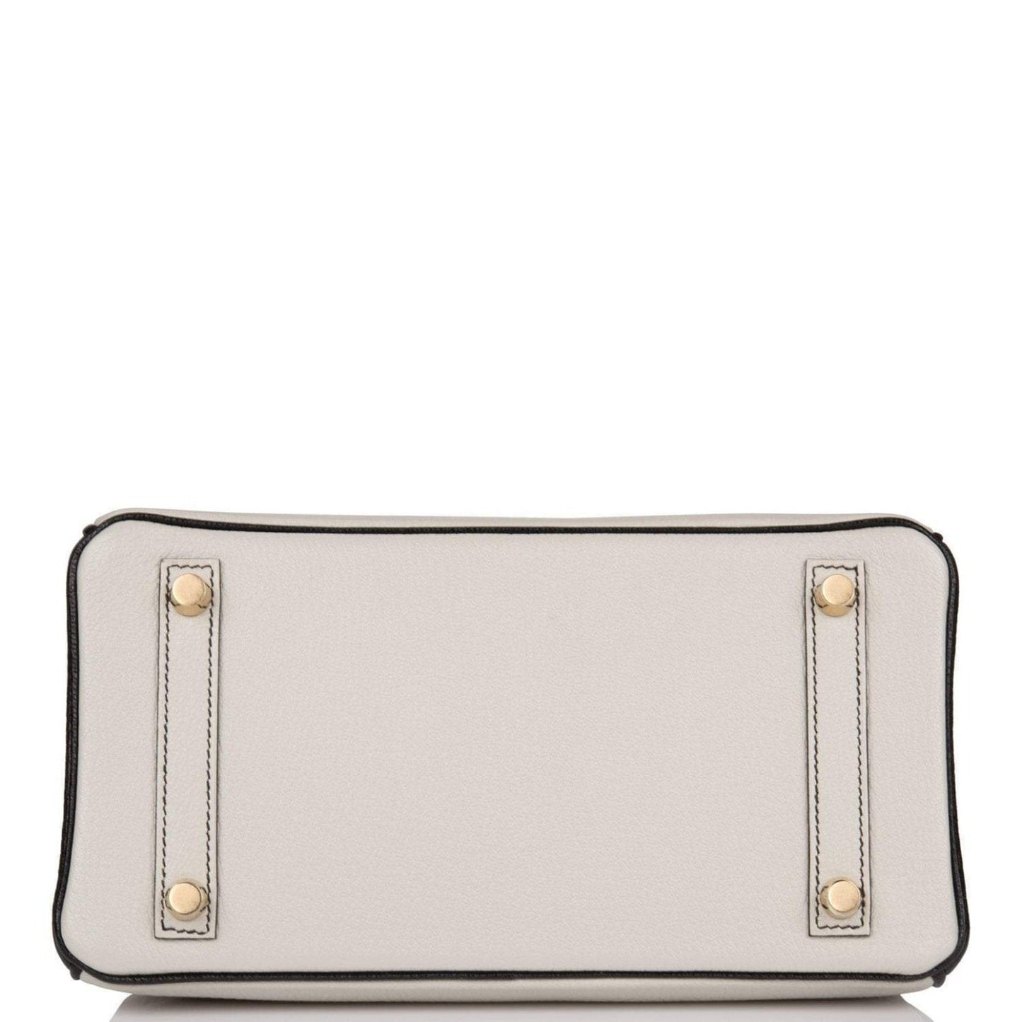 Birkin 25 Gris Perle and Black Chèvre Brushed Gold Hardware