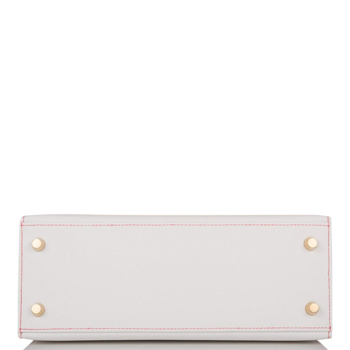 Hermes Horseshoe Stamp (HSS) Bi-Color White and Rose Azalee Epsom Sellier Kelly 25cm Permabrass Hardware