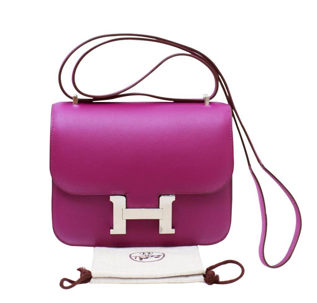 Hermes Constance Mini 18 Anemone Swift Leather Palladium Hardware
