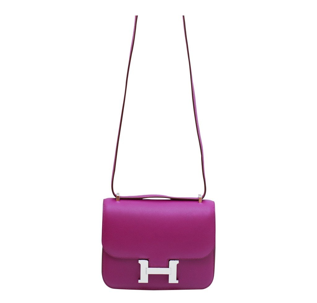 Hermes Constance Mini 18 Anemone Swift Leather Palladium Hardware