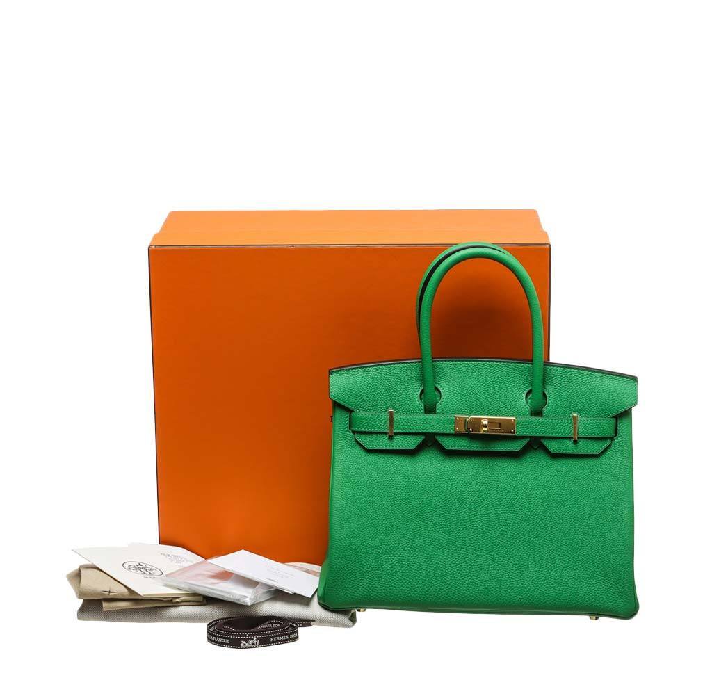 Hermes Birkin 30 Bamboo Togo Leather Gold Hardware