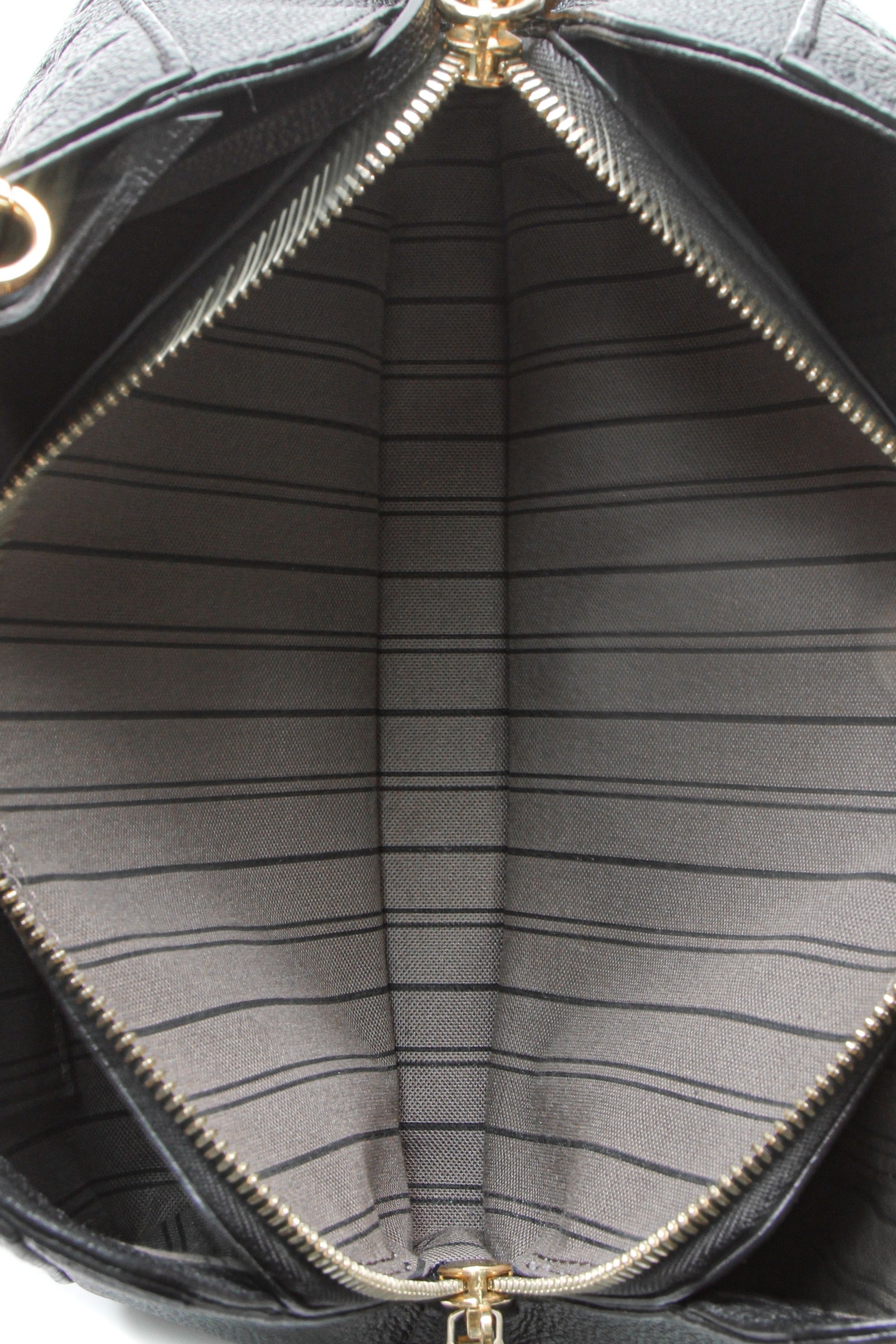 A low-angle view of the Montaigne BB handbag.
