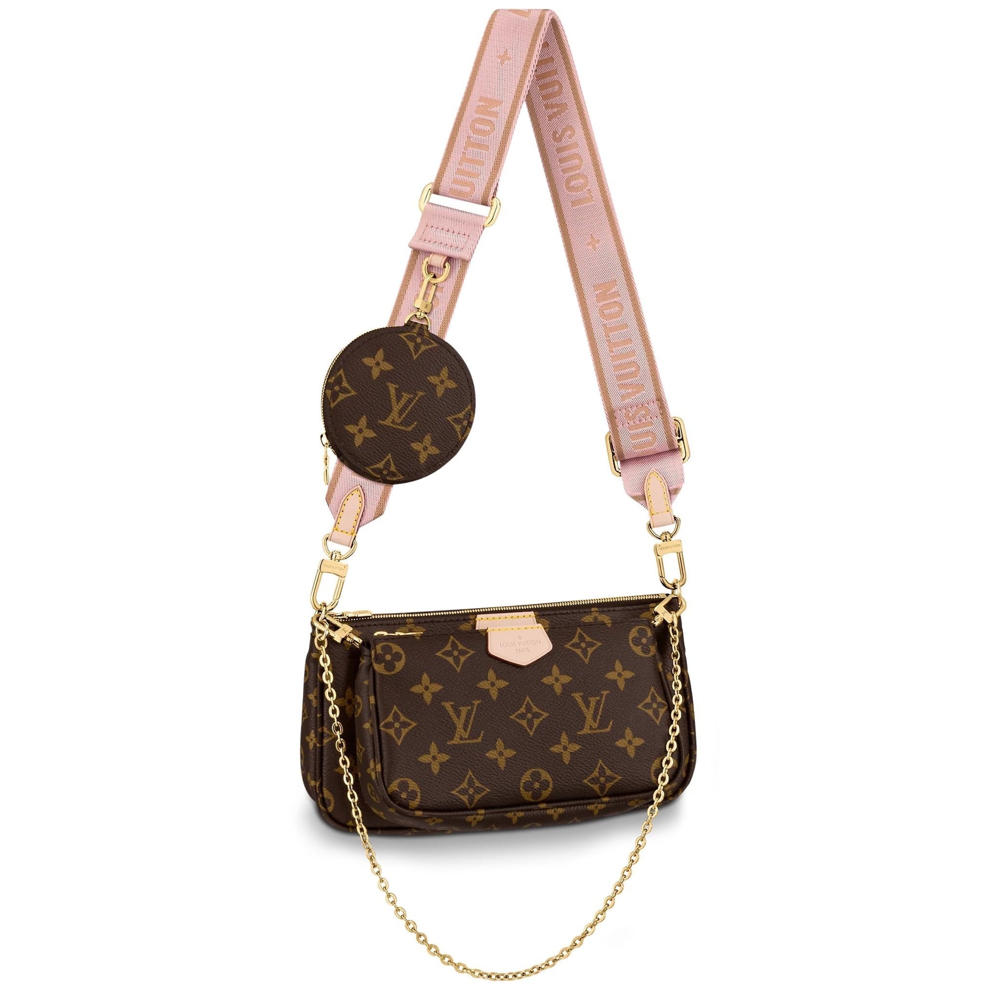 Front view of the Louis Vuitton Multi Pochette Accessoires in Monogram canvas