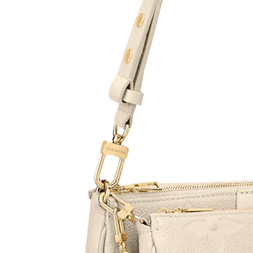 A detailed shot of the embossed leather texture