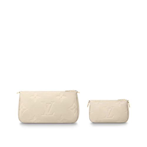 The complete set of pochette accessories displayed upright