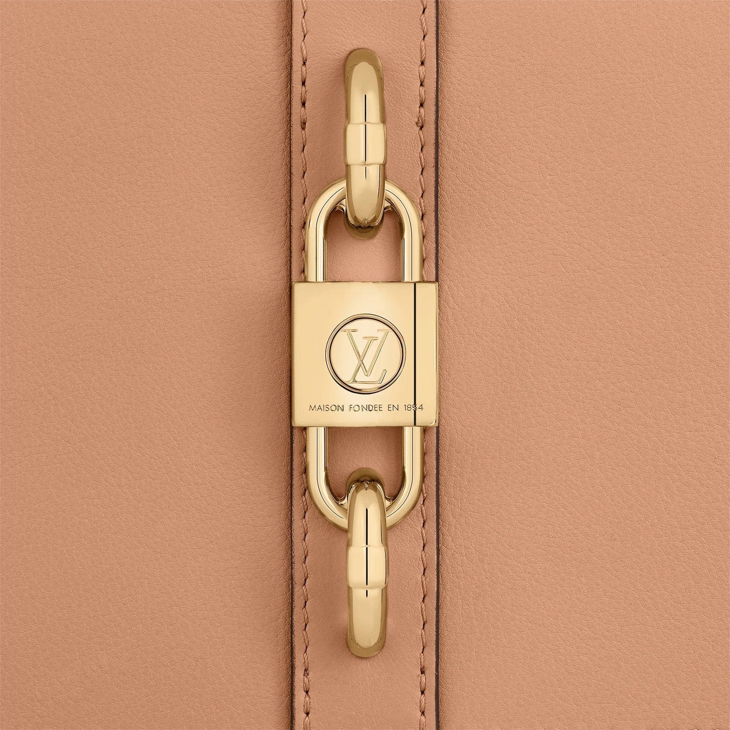 A detailed shot of the gold-color chunky chain
