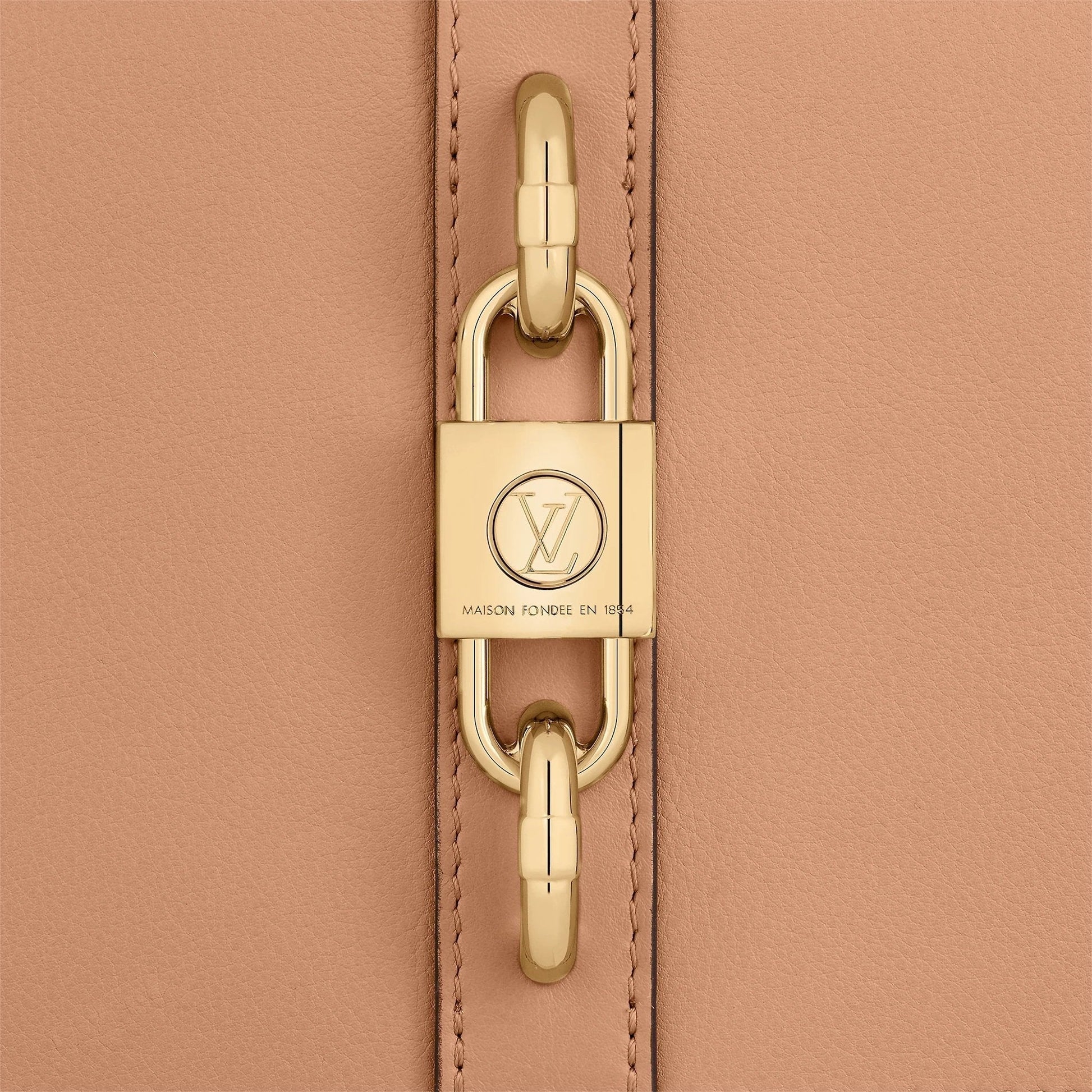 A detailed shot of the gold-color chunky chain