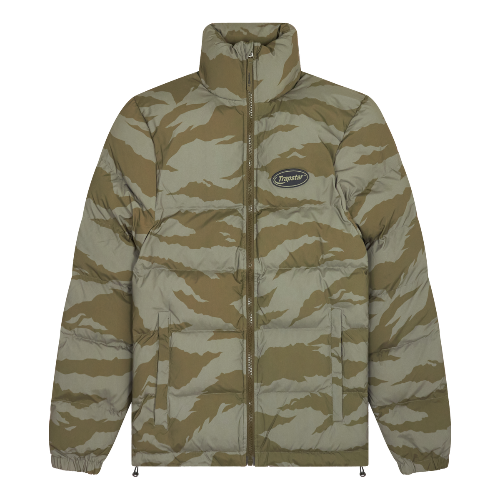 Trapstar Hyperdrive Puffer Jacket in Tiger Camo - Front View