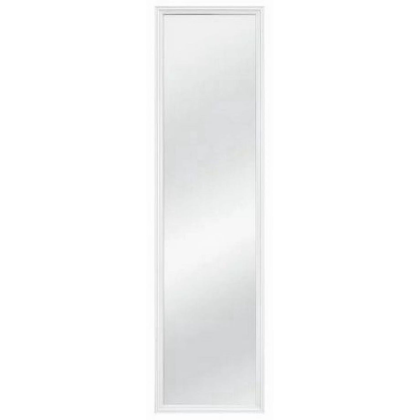 Rectangular mirror with a white frame on a white background