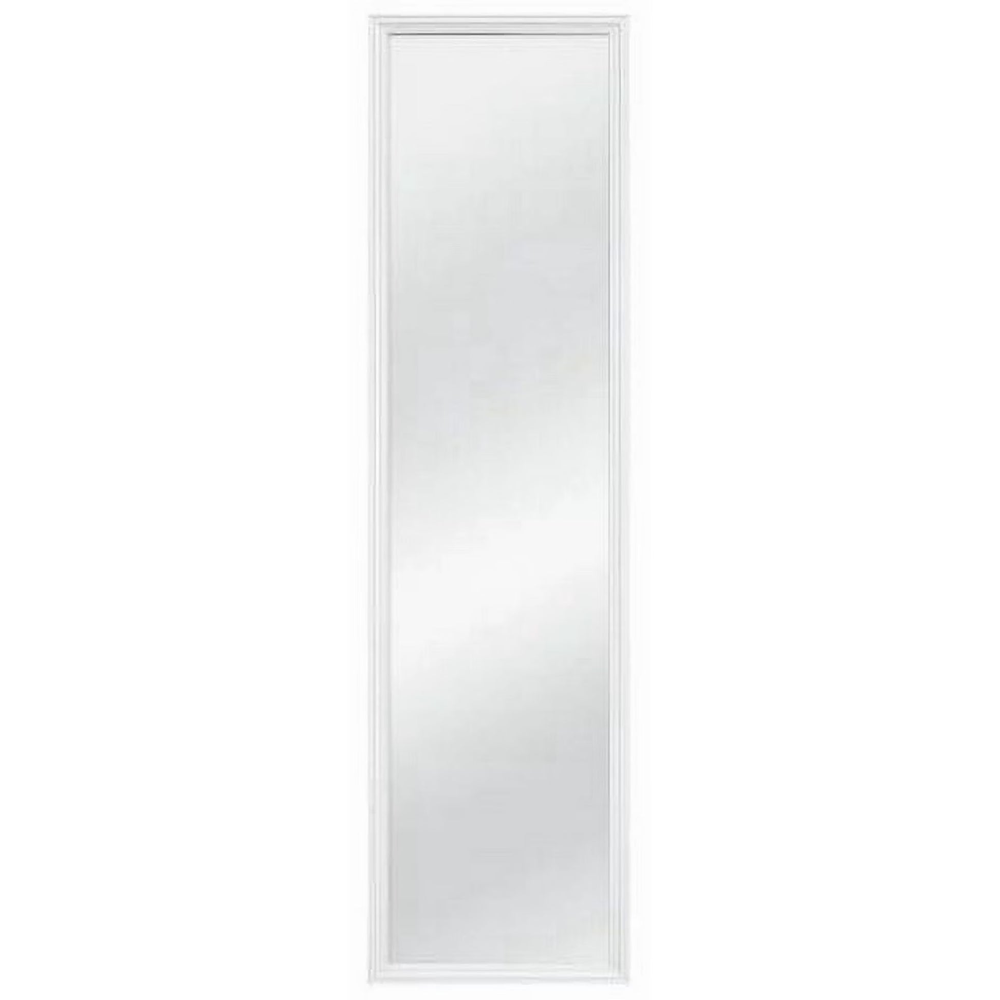 Rectangular mirror with a white frame on a white background