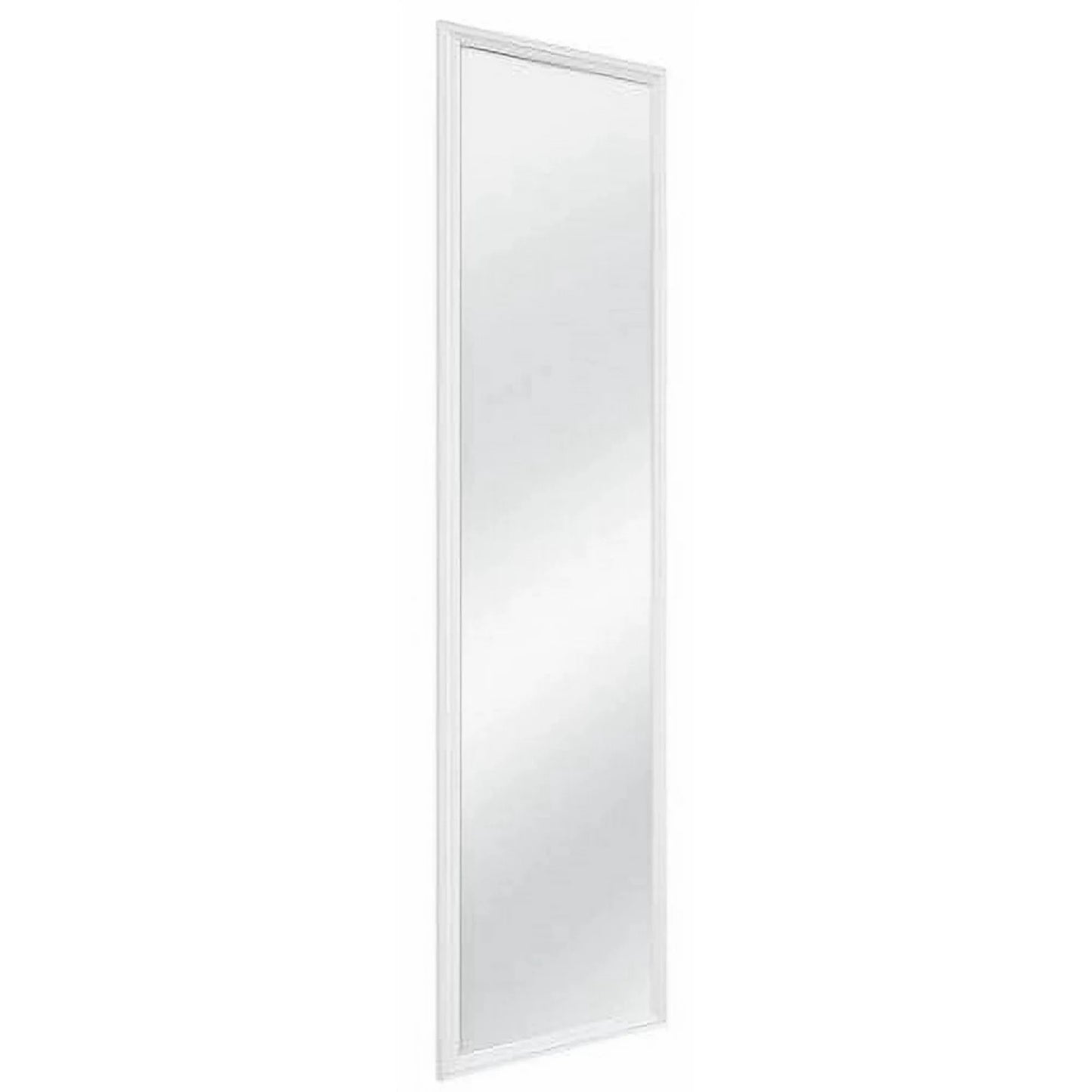 Rectangular mirror with a white frame on a white background
