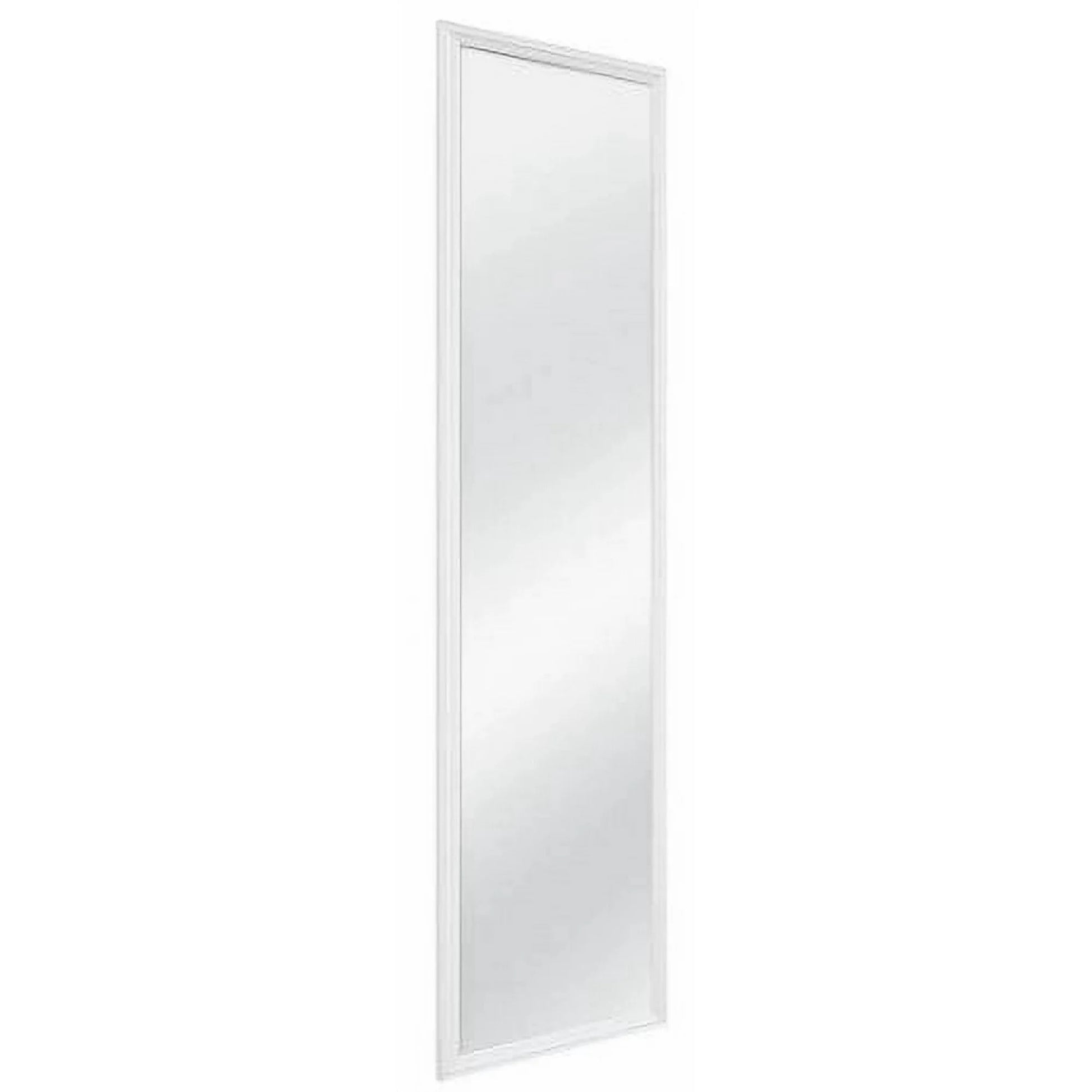 Rectangular mirror with a white frame on a white background