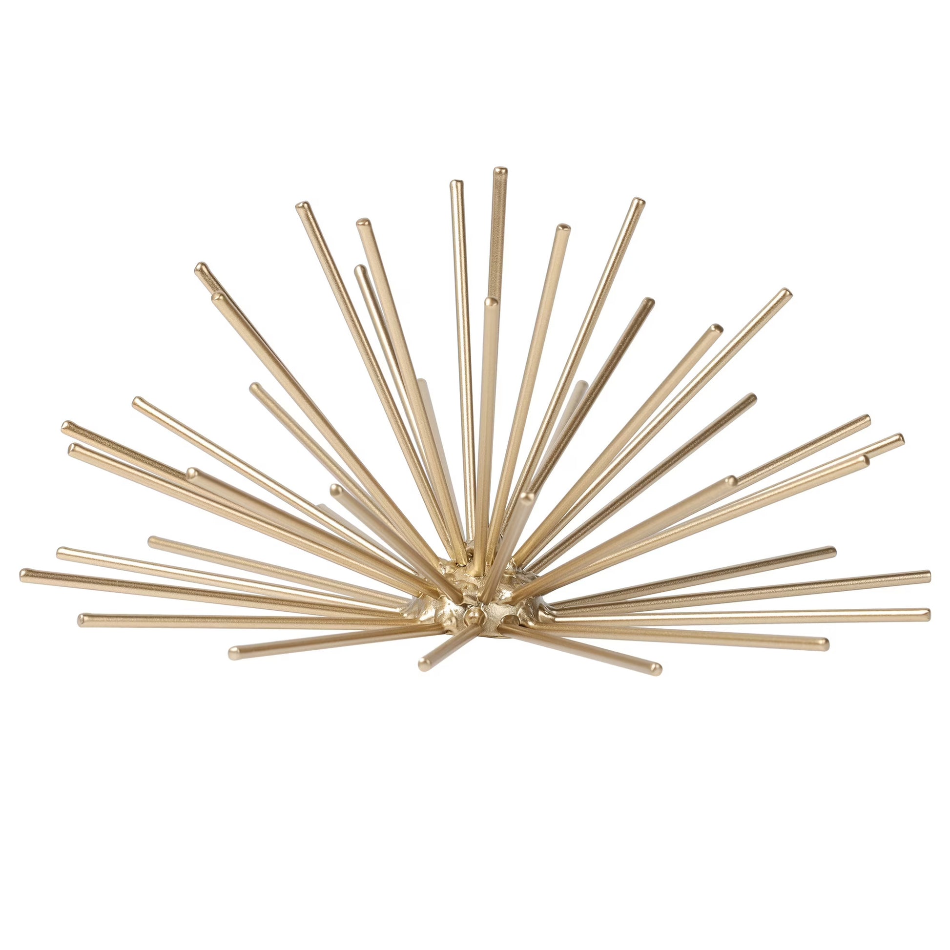 Decorative wall art with gold辐射 design on a white background