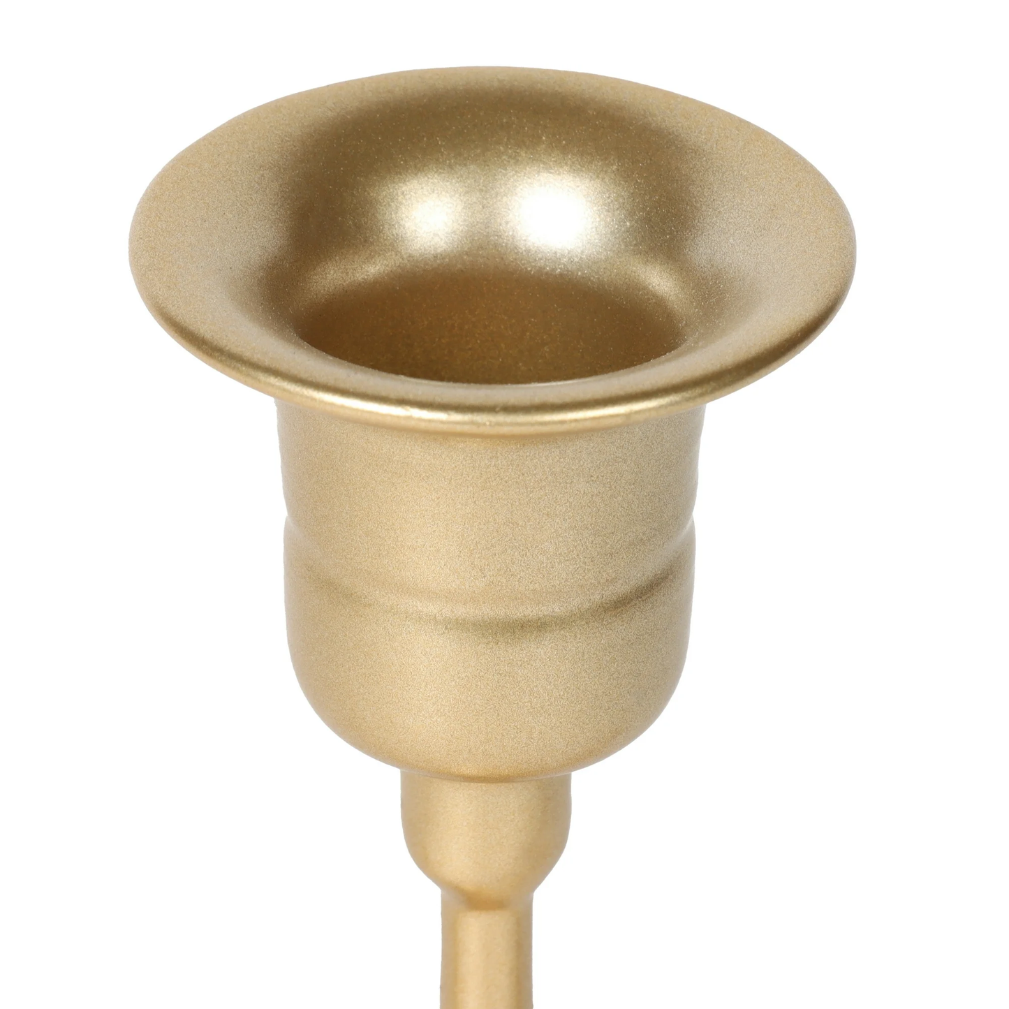 Gold candle holder on a white background