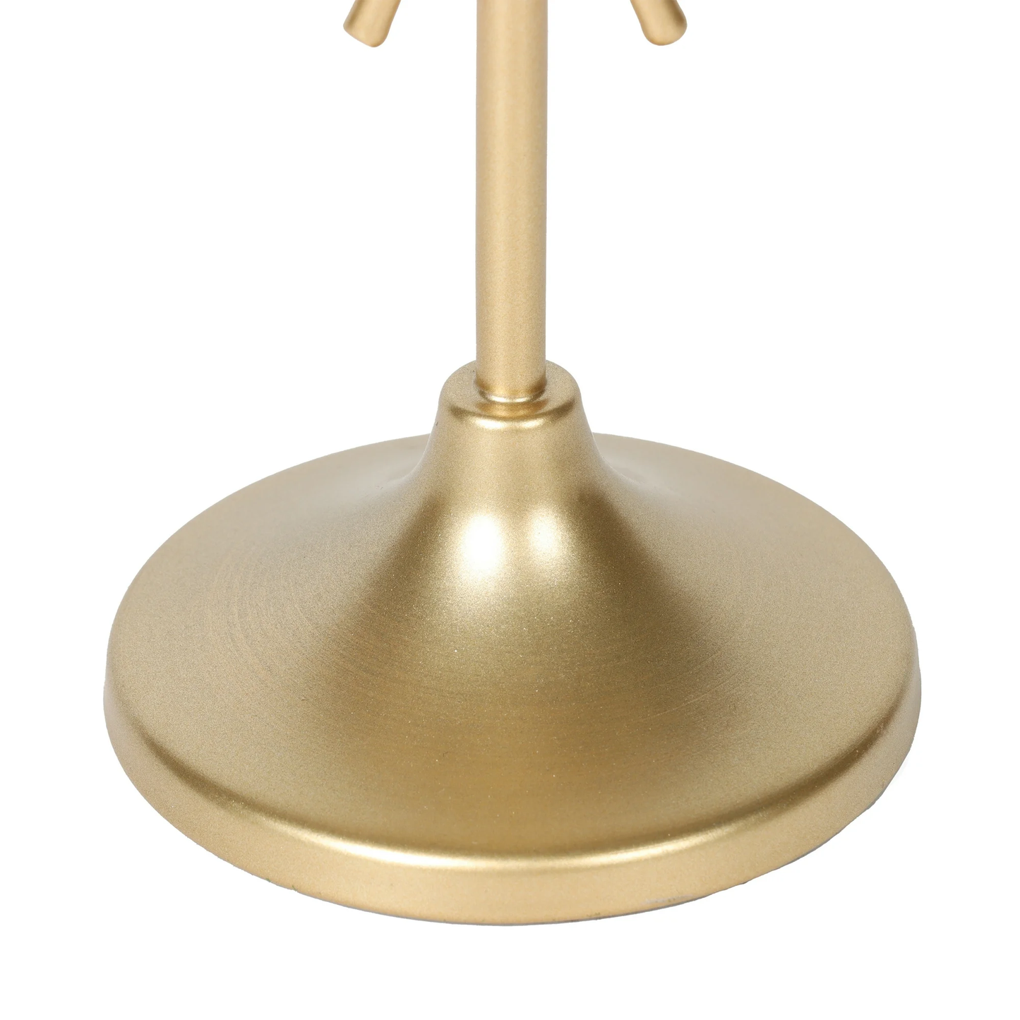 Gold lamp base on a white background