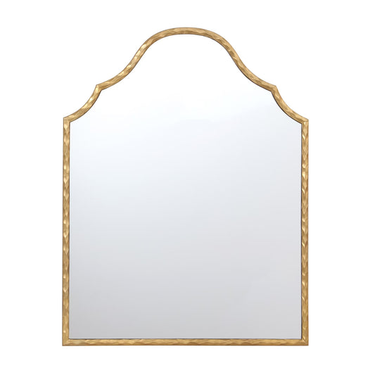 Gold-framed mirror on a white background
