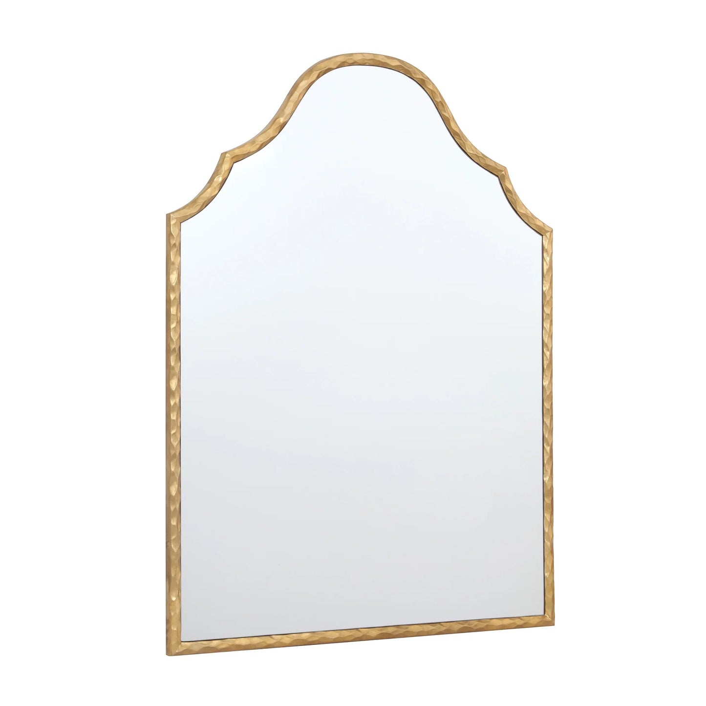 Rectangular mirror with a gold frame on a white background